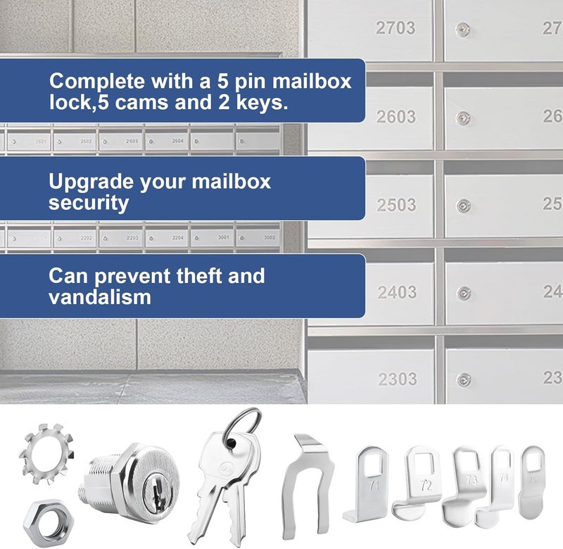 Malae S 4573 Mailbox Lock Replacement Compatible with Auth-Florence Vital 1570 Series Mailboxes Lock, S4573 Mailbox Locks with Keys for Prime-Line Mail Box Lock - Image 3